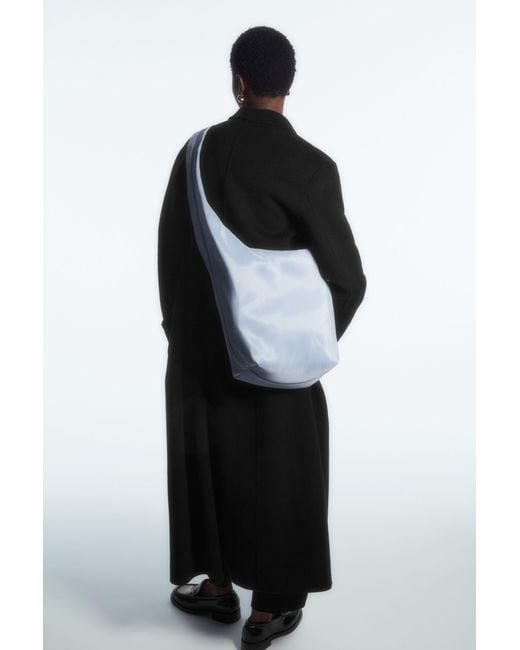 COS High-shine Shoulder Bag in Blue | Lyst UK