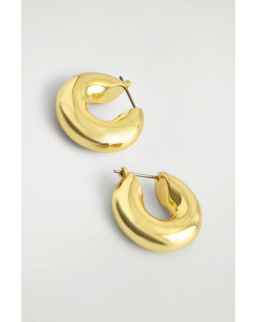 COS Metallic Mini Chunky Hoop Earrings