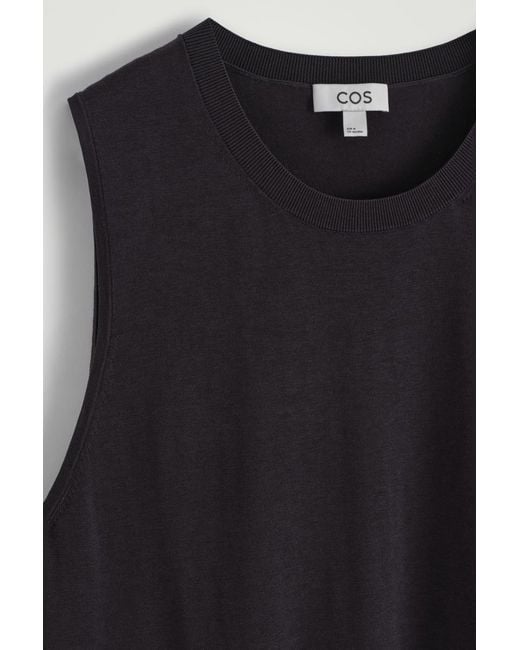 COS Black Relaxed Knitted Silk Vest for men