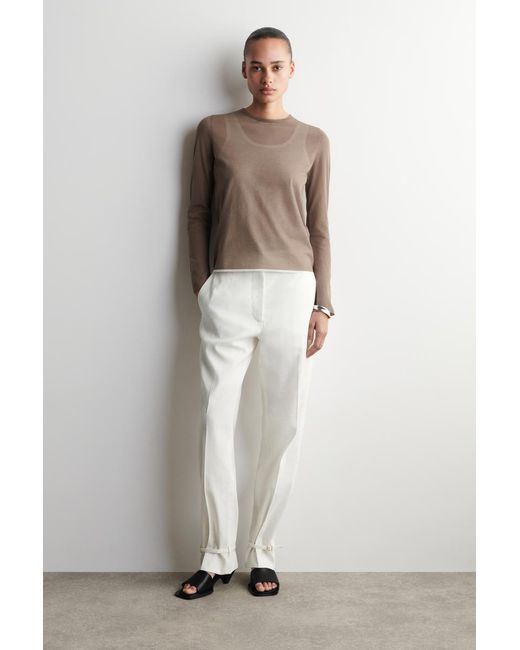 COS Natural Layered Knit Long-Sleved Top