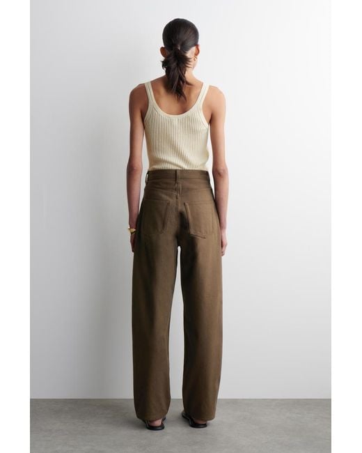 COS Brown Bay Barrel-Leg Jeans