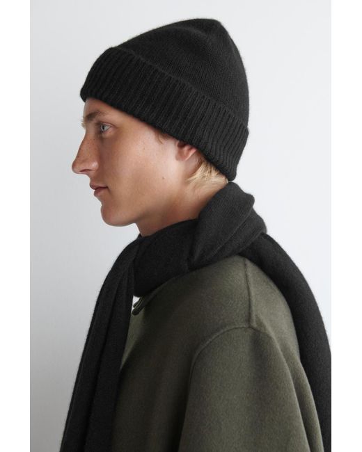 COS Black Pure Cashmere Beanie
