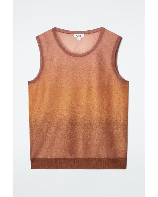 COS Brown Fine-knit Ombre Tank Top