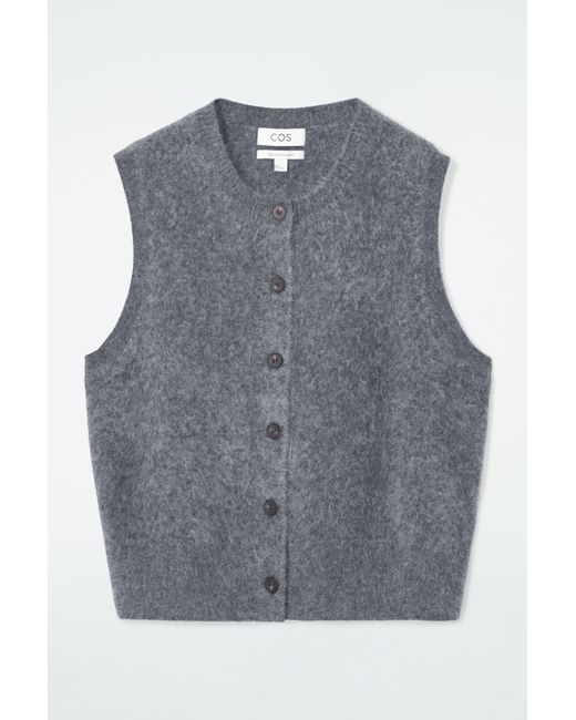 COS Blue Pure Brushed-cashmere Vest