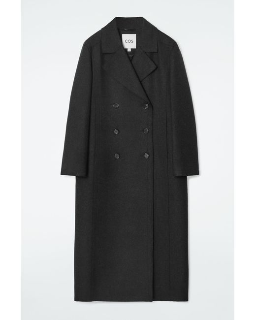 COS Longline Wool Pea Coat in Black Lyst UK