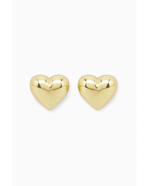 COS Metallic Heart Clip-on Earrings