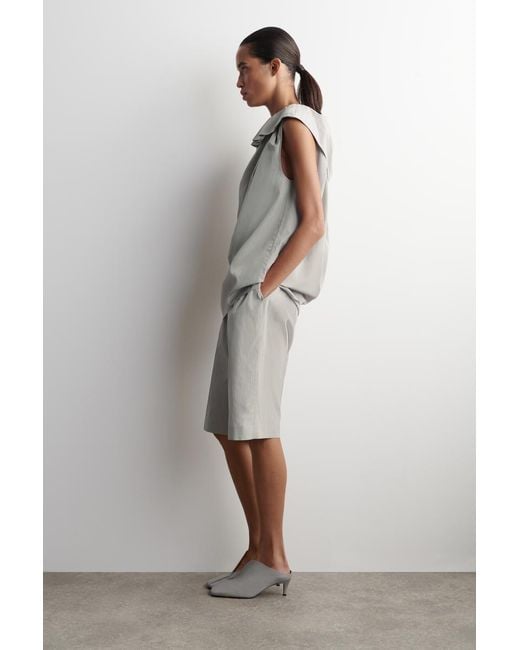 COS Gray Oversized Draped Top