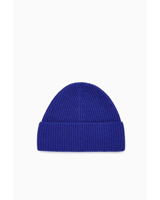 COS Blue Wool Beanie for men