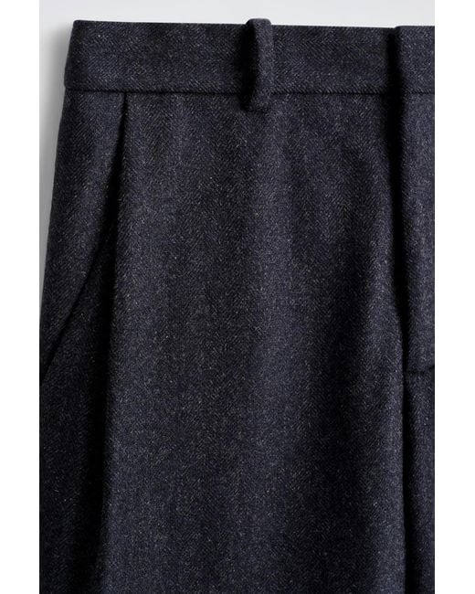 COS Blue Wool Tapered Trousers for men