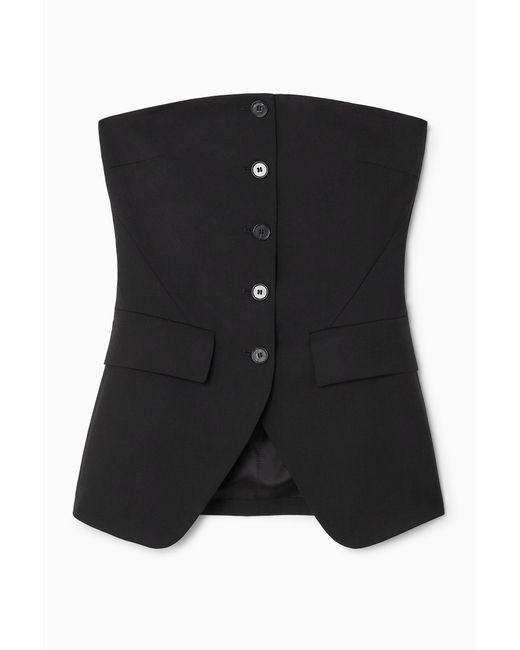 COS Black Tailored Waistcoat Bustier