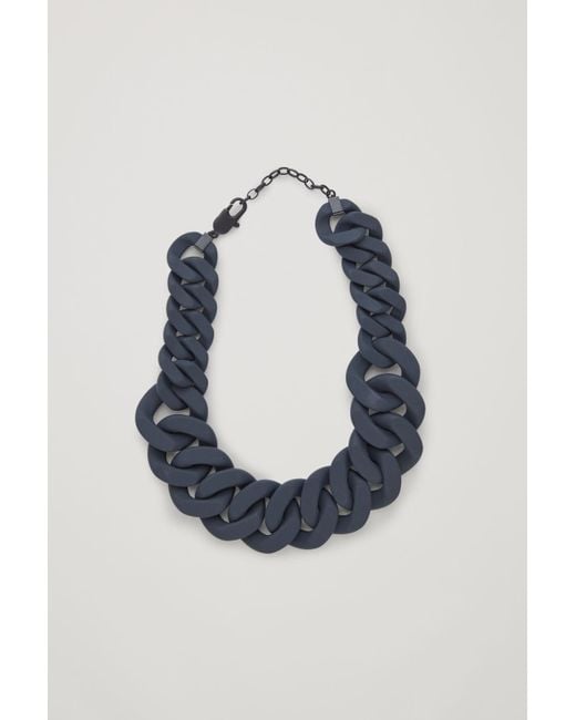 COS Blue Oversized Chain Necklace