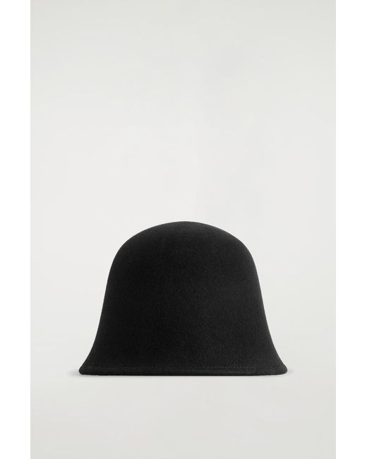 COS Black Felted-Wool Bucket Hat