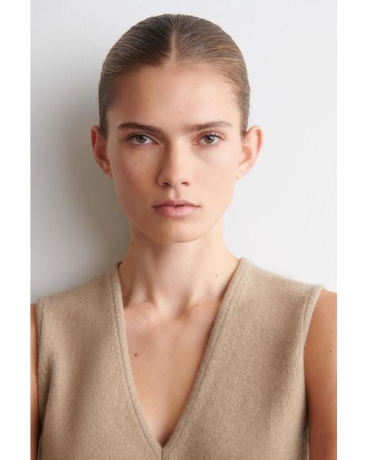 COS Natural Wool V-Neck Tunic Vest