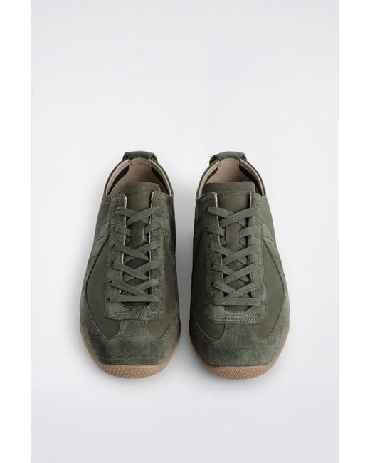 COS Green Nubuck And Suede Sneakers for men