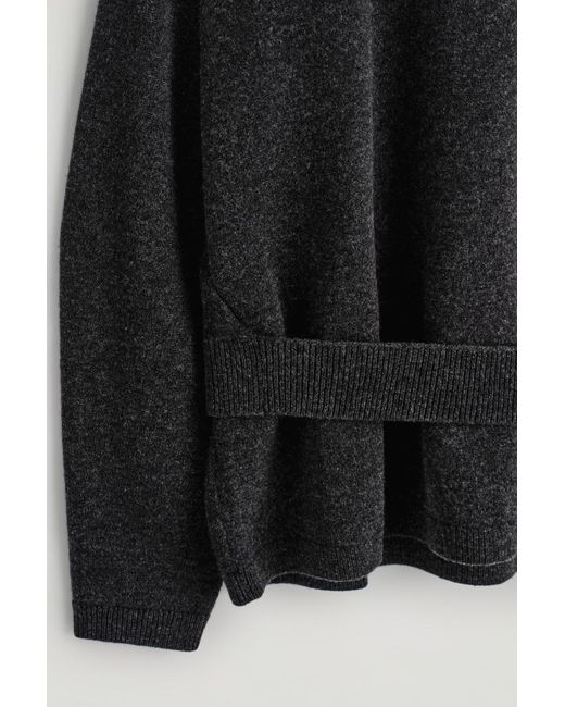 COS Black Belt-Detail Merino Wool Sweater