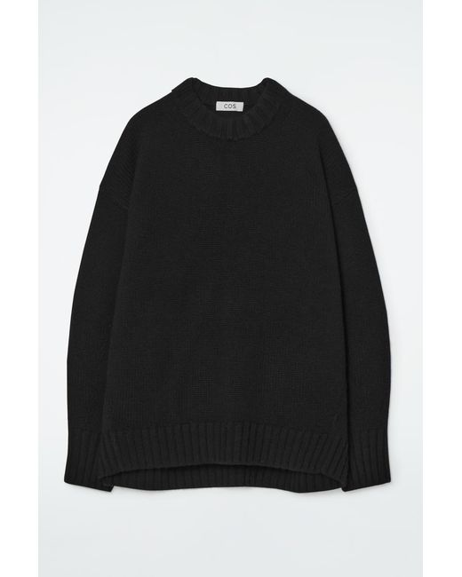 COS Black Chunky Pure Cashmere Crew-neck Jumper
