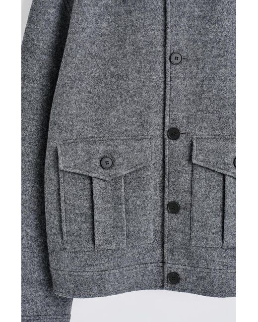 COS Gray Boiled-Wool Jacket for men