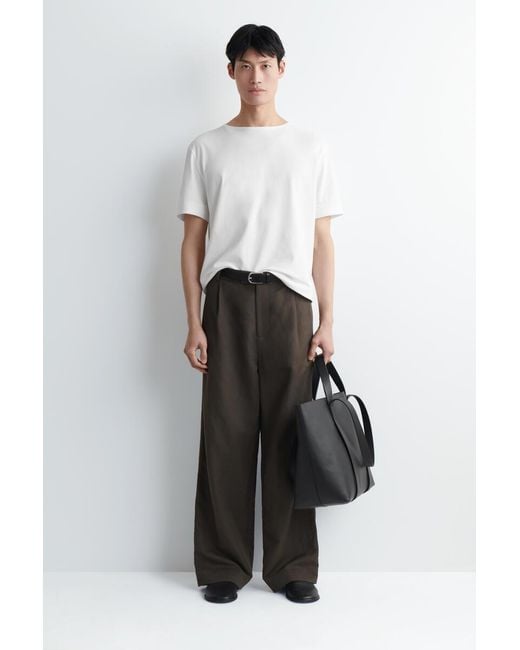 COS White Boat-Neck Cotton T-Shirt for men