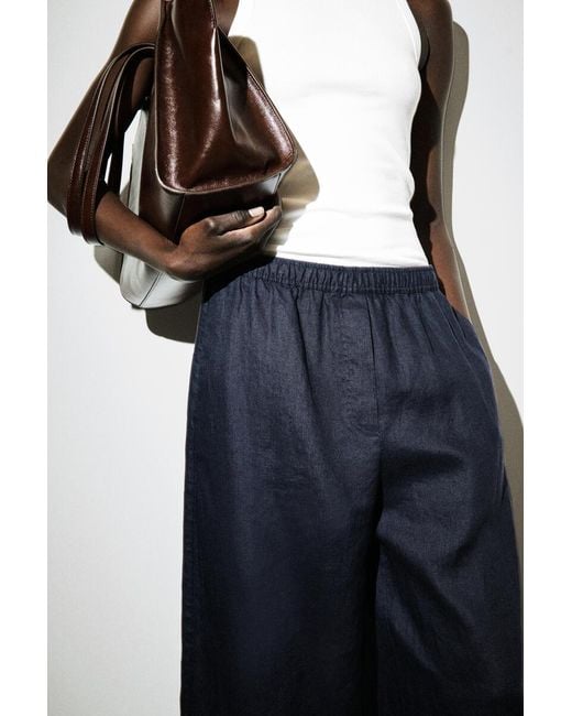 COS Blue Linen Culottes