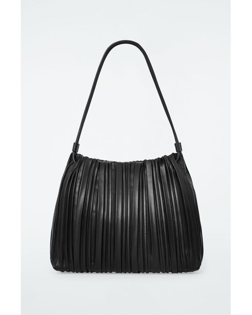 COS Black Scallop Tote - Leather