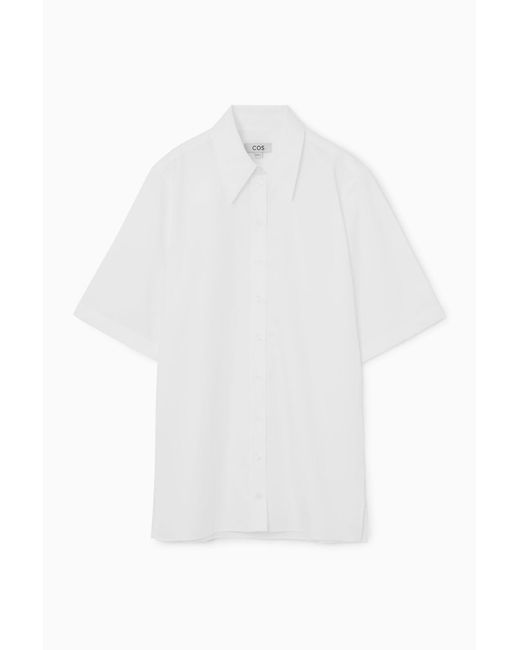 COS White Short-sleeved Tunic Shirt