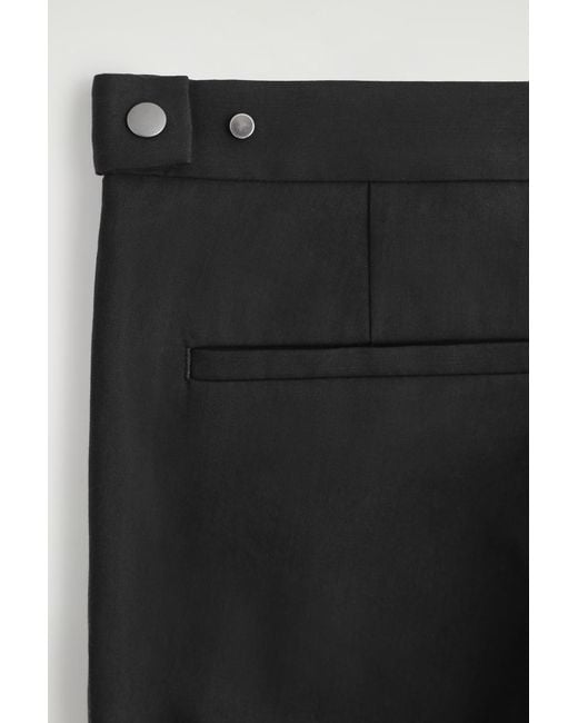 COS Black Cotton Slim-Leg Trousers for men