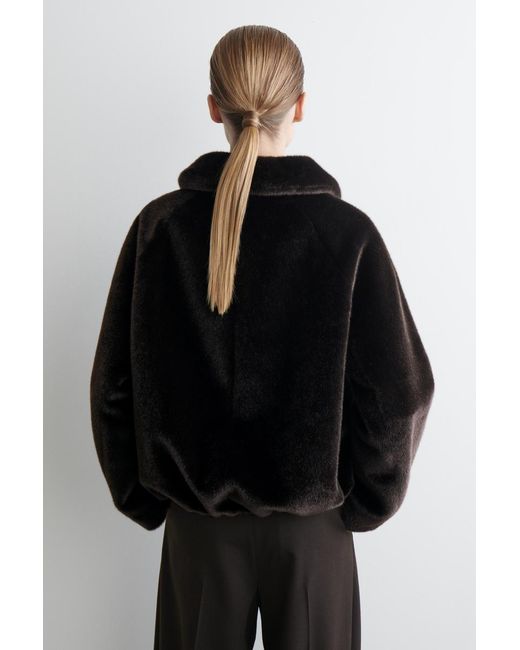 COS Black Fur-Effect Jacket