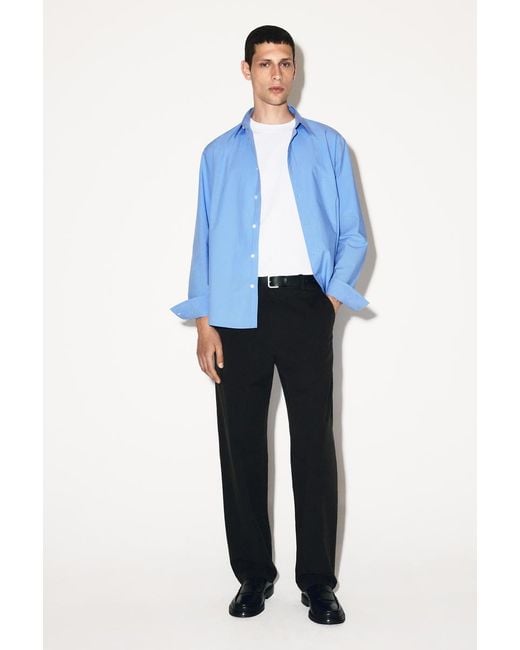COS Blue Relaxed Pima Cotton Poplin Shirt for men