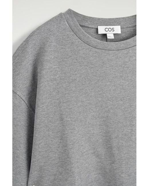 COS Gray Oversized Boxy Cotton T-Shirt