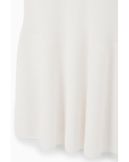 COS White Ribbed-knit Dropped-waist Mini Dress
