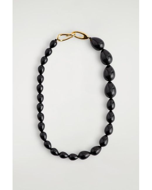 COS Black Onyx Beaded Necklace