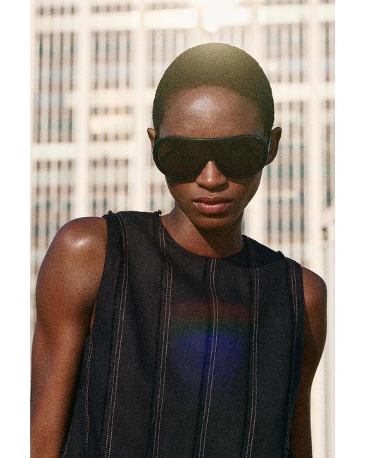 COS Black Sculpted Pleated Mini Dress