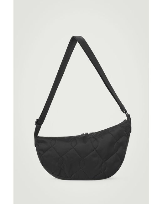 COS Black Quilted Crossbody Bag - Nylon for men