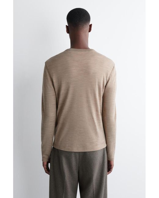 COS Natural Wool-Blend Henley Top for men