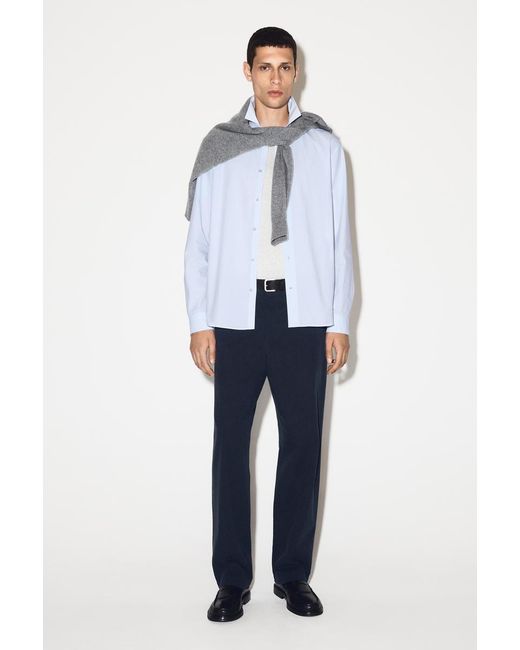 COS Blue Relaxed Pima Cotton Poplin Shirt for men