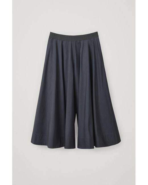 COS Gray Wide-leg Culottes With Elastic Waist