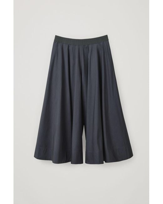 COS Gray Wide-leg Culottes With Elastic Waist