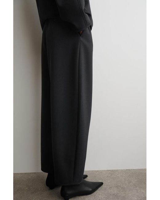 COS Black Barrel-Leg Pants