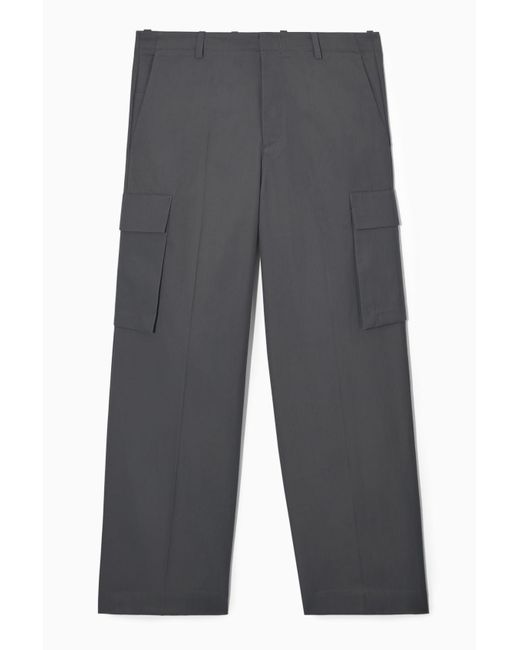 COS Wide-leg Cargo Trousers in Gray for Men | Lyst