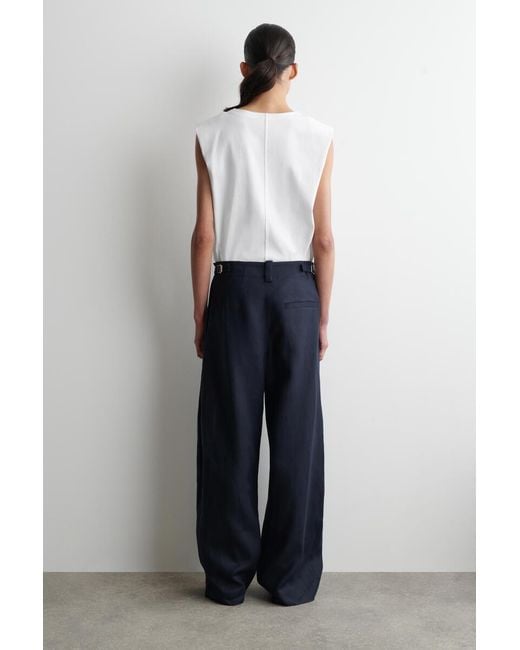 COS White Folded-Shoulder Cotton-Jersey Tank Top