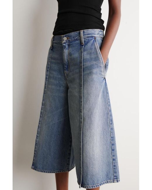 COS Blue Pintucked Denim Culottes