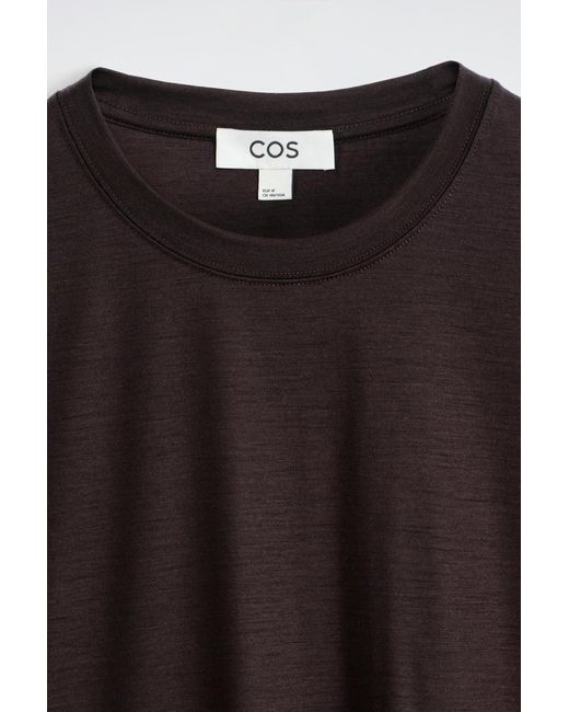 COS Black Lightweight Wool T-Shirt for men