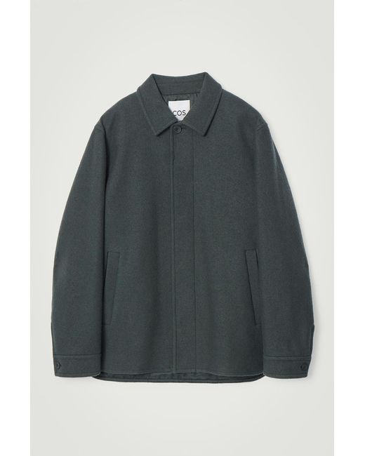 COS Green Felted Wool Jacket for men