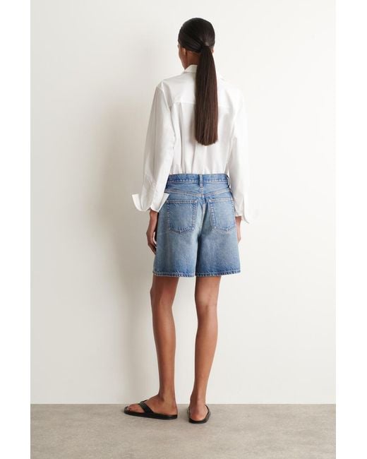 COS Blue High-rise Denim Shorts