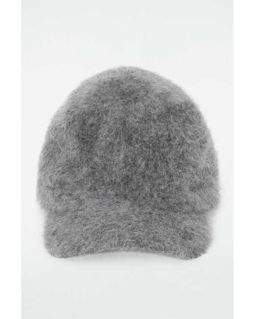 COS Gray Brushed-cashmere Baseball Cap
