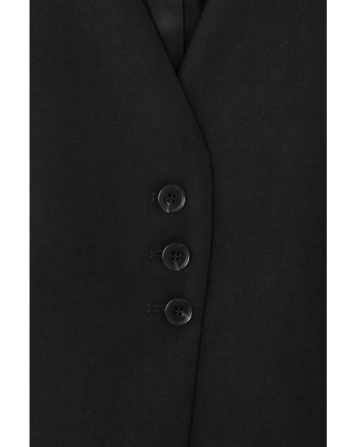 COS Black Longline Linen-blend Vest