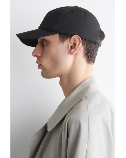 COS Black Cotton-Twill Baseball Cap for men