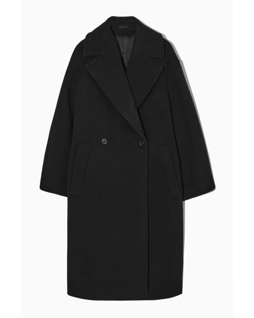 COS Black Oversized Wool-blend Coat (petite)