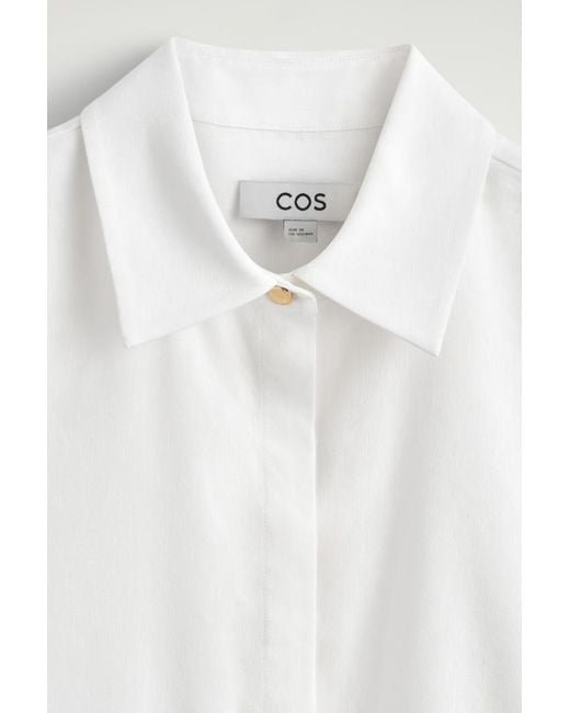 COS White Longline Linen Shirt