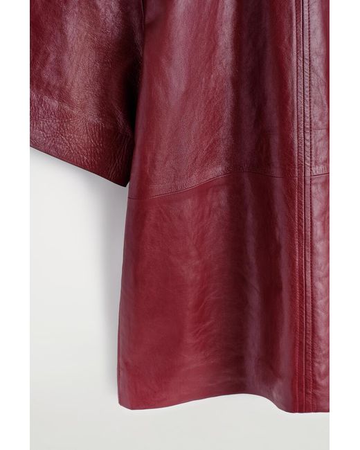 COS Panelled Textured-Leather T-Shirt